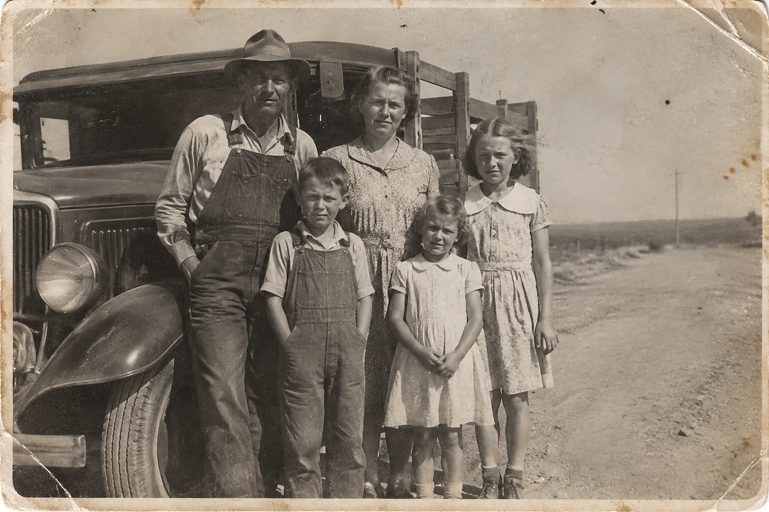 Before — Roadside family, 1934