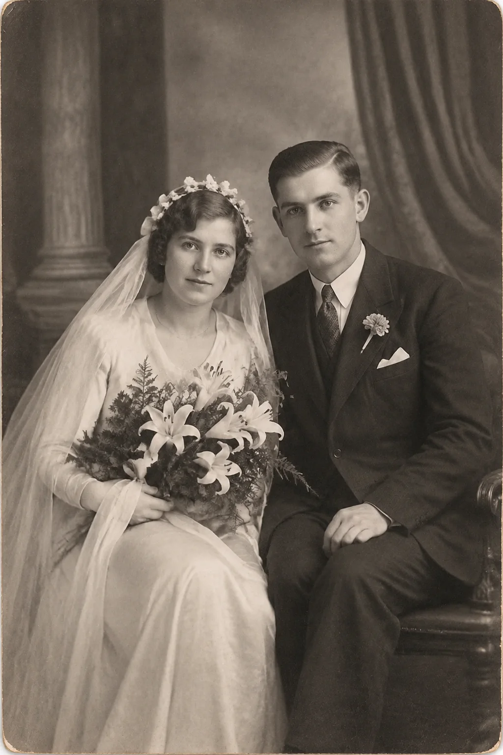 Studio wedding, 1938